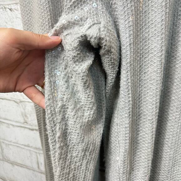 Anthropologie Ett:twa Claudette Jumpsuit Romper Sequin Crop Gray 14 - Picture 9 of 14